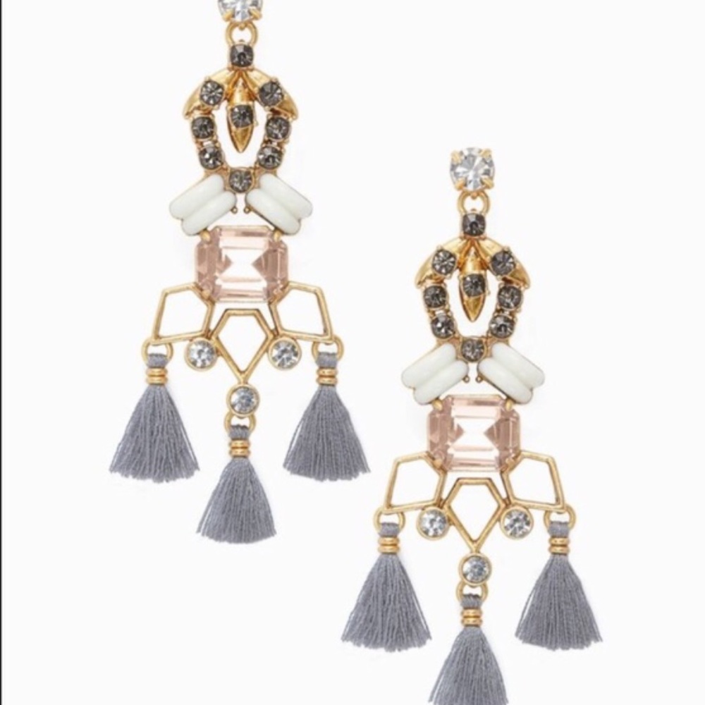 Stella & Dot | Vintage Gold Crystal Encrusted Nila Tassel Chandelier Earโฆ - Picture 9 of 9